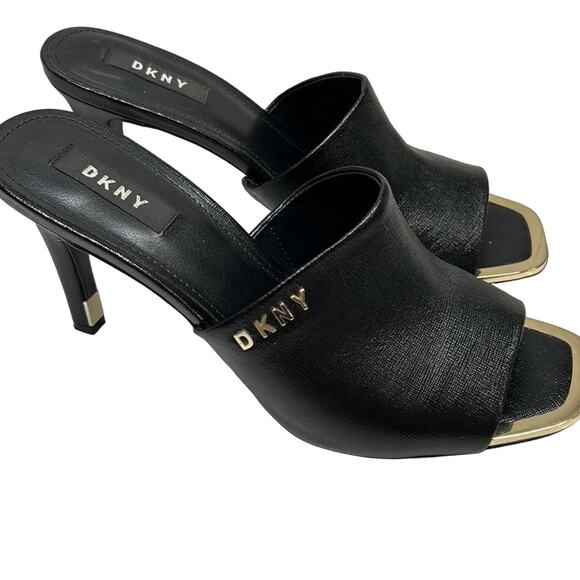 DKNY Bronx Black Gold Dress Sandals Created for Macy's Size 8.5 - Picture 2 of 11